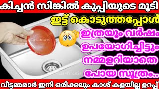 കിച്ചൻ സിങ്കിൽ കുപ്പിയുടെ മൂടി ഇട്ടപ്പോൾസംഭവിച്ചത്കണ്ടാൽ😱വീട്ടമ്മമാർ ഇതുവരെചെയ്യാത്തപുതിയസൂത്രം!Tips