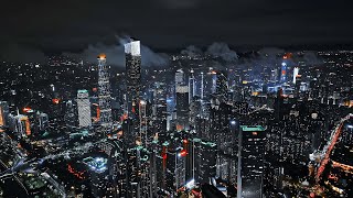 An Aerial View of futuristic Guangzhou City, China