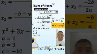 Sum of Roots [MATH Portraits] #microlecture #mathdiscussions #mathreels