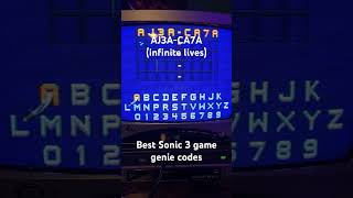 Best Sonic 3 game genie codes #sonic3 #sega #gamegenie