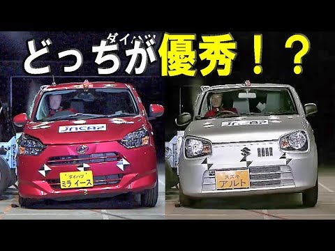 2017 Daihatsu Mira e:S vs 2015 Suzuki Alto - JNCAP crash test