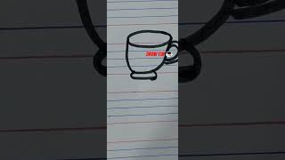 Draw Cup #viral #satisfying #shortvideo #youtubeshorts #kidsvideo #diy #draw #drawing #कखगघ #art