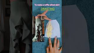 ruffle slited skirt Drafting small size paper cutting easy trick #skirt #fashion #easytrick
