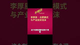 李厚辰：合肥模式与产业投资泡沫 #shorts   #电动汽车  #新能源汽车 #合肥模式  #地方财政   #土地财政 #蔚来  #奇点汽车  #不明白播客 #李厚辰
