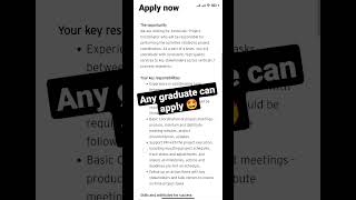 EY #vacancy for project coordinator any #graduate can apply b.a , b.com, b.sc #company #nontech