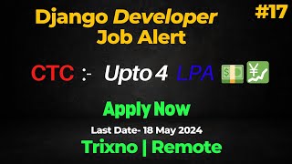 #job | #django #developer #jobs | 5LPA| #code #gaming #codeserver #python #softwarecareer #remote