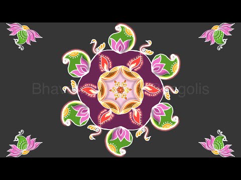 Diwali Rangoli # Simple Lamp Rangoli # Vilakku kolam # Simple and Easy muggulu