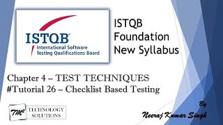 ISTQB Foundation Level | 4.4.3 Checklist Based Testing | Use of Checklist | ISTQB Tutorials
