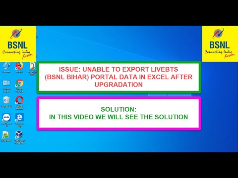 BSNL: UNABLE TO EXPORT LIVEBTS(BSNLBIHAR) PORTAL DATA IN EXCEL AFTER UPGRADATION