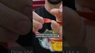 Did you know sheet metal thins like a rubber band when it’s bent? #sheetmetal #metalbending