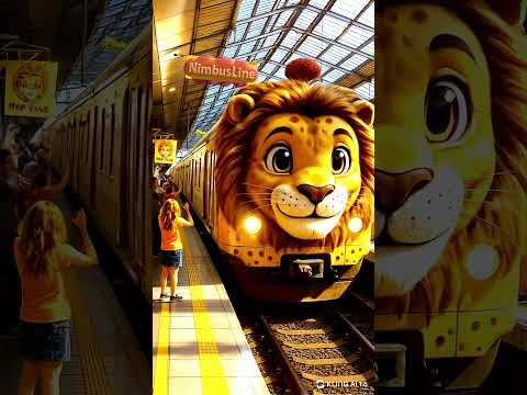 Lion Themed Train 🦁 Would you like to ride #train #travel #lion #funny #subwaytrain #kinglion