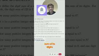 Oxford Math Test: Digit Sum Explained Simply!
