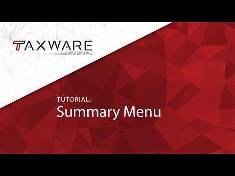 Tutorial - Summary Menu