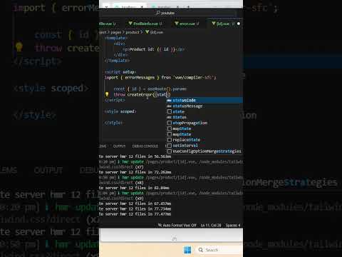 Effortless error page in Nuxtjs  #nuxtjs #javascript #shorts #short  #coding