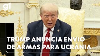 Trump anuncia envio de armas para a Ucrânia e diz que vai tarifar a Rússia em 100%