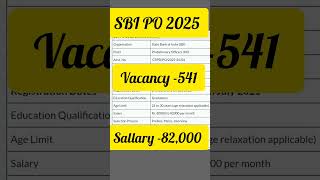 🔥 SBI PO vacancy 2025 #SBIPO2025 #SBIPOVacancy #SBIJobs #bankjob full video on my you tube channel.