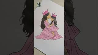Mom And Daughter Drawing..#drawing #mom& daughter #shorts
