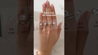 Round diamond carat comparison on size 7 finger. #diamonds #comparison #rounddiamond #ring