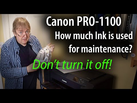 Canon PRO-1100 printer. How much ink is used up for maintenance. Why you should leave it switched on