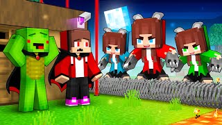 Vampire JJ`s Security House vs WEREWOLF Girls - Maizen Minecraft Animation