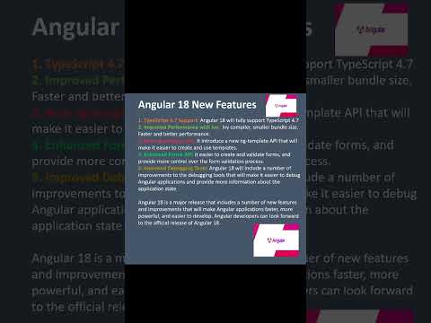 Angular 18 New Features. #angular, #features, #coding, #softwaredevelopment, #shorts