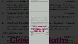 Maths syllabus class10 cbse 2023-24 | #cbse class 10 maths syllabus 2023-24 | class10 maths syllabus