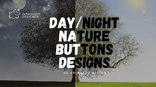 Sun and Moon Buttons with Glass Mirror Background Effect | Interactive CSS & JS Demo