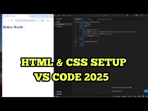 How to run html and css file in vs code? Setup html & css file in visual studio code 2025