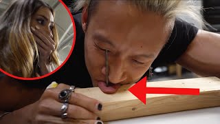 NAIL THROUGH TONGUE PRANK!!