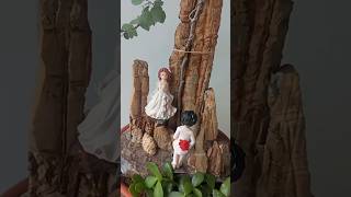 Cute #handmade #bonsaitrees #homegardening #pots making #stones #sculpture