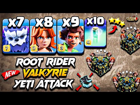 TH17 Attack Strategy With (ROOT RIDER + VALKYRIE + YETI) Clash Of Clans | Town Hall 17 Attack 2025
