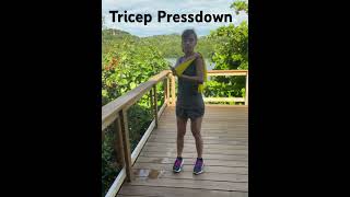 Resistance Band Tricep Pressdown #fitforretirement #fitover55 #upperbodyworkout #resistancebands