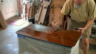 Refinishing a Compass Inlay Table Top - Thomas Johnson Antique Furniture Restoration