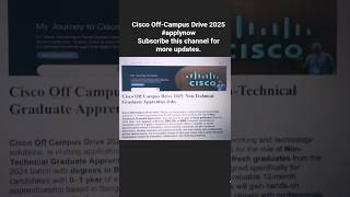 🧑‍🎓 Cisco Work from Office Opportunity 2025 –BBA/BBM/BA Apply Now! #job #jobsearch #shorts #trending