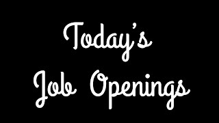 New Job Openings