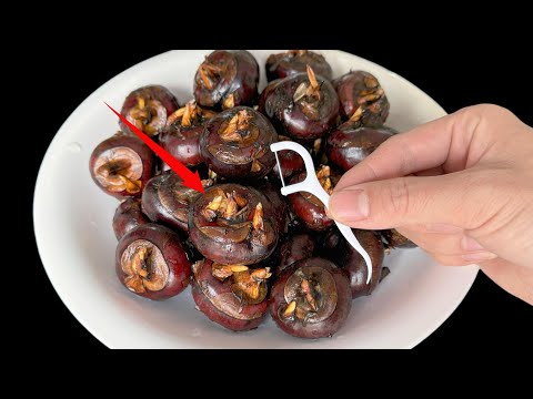 Peeling Water Chestnuts is So Easy! Just a Toothpick, 2 Seconds Each ! マンゴーの皮を簡単に剥く方法！爪楊枝で2秒で完了！tips