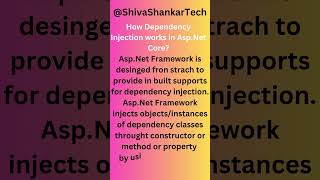 How Dependency Injection works in Asp.Net Application? @ShivaShankarTech #csharp #dotnet