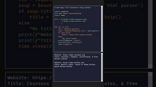 Web Page Title Extractor Using Python #pythonbegginer #pythonbasicsforbeginners #beautifulsoup
