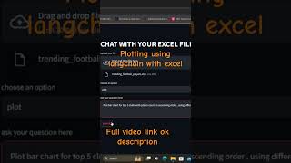 chat & plot with excel using langchain #ai #langchain #llm #ytshorts #trending