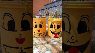 Reuse simple morden pot designs#reuse#potdesigns#simple#cartoonface#craft#portulacaplant#portulaca#😍