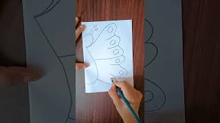 Symmetrical art cute butterfly | Butterfly Drawing Easy #drawing #easy #butterfly #symmetrical