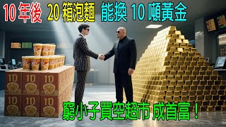 10年後，20箱泡麵，能換10噸黃金，窮小子買空超市，成世界首富！