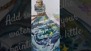 Metallic Watercolors 😍✨ #watercolorpainting #metallicwatercolors #whaleart #paintwithme #trending