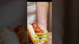 This Hotdog Gets The Craziest Sauce Drizzle Ever! #food #howto #shorts