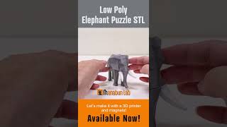 Low Poly Elephant Puzzle #toys #puzzle #3dprinting  #diy #magnet #stl #cults3d  #animals