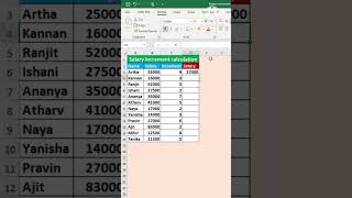 Salary Increment in excel #exceltech #exceltrick #excelfunction #excelworld #excelformula #excelclub