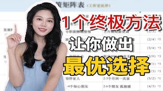 一个方法让你轻松做出不后悔的选择！选择困难症的福音！｜Cecily
