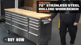 TMG 72" Stainless Steel Rolling Workbench, TMG WB7215S