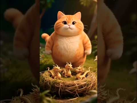 The Cat And the ||Dragon watch full video|| 🐹 😿🐼. #shorts #funny #orangecat #veo3