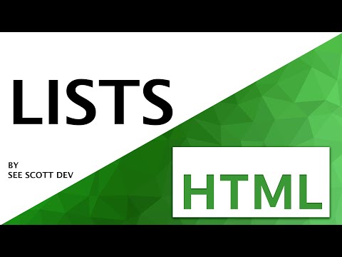 HTML Ordered and Unordered Lists | HTML Step by Step Beginners Course